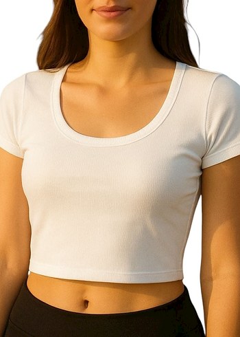 Beyaz Kadın Crop Top
