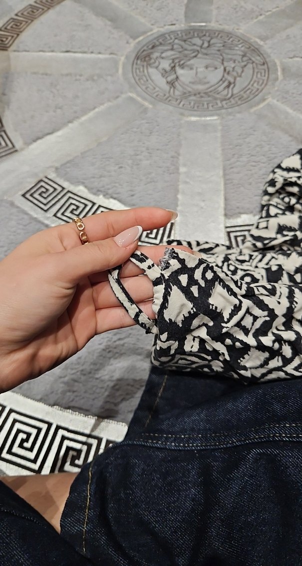 Bohem Desenli Gri Örme Askısız Kadın Tulum - Görsel 4