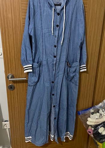 Uzun Mavi Denim Kadın Ceket