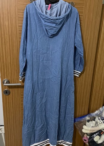 Diğer Uzun Mavi Denim Kadın Ceket