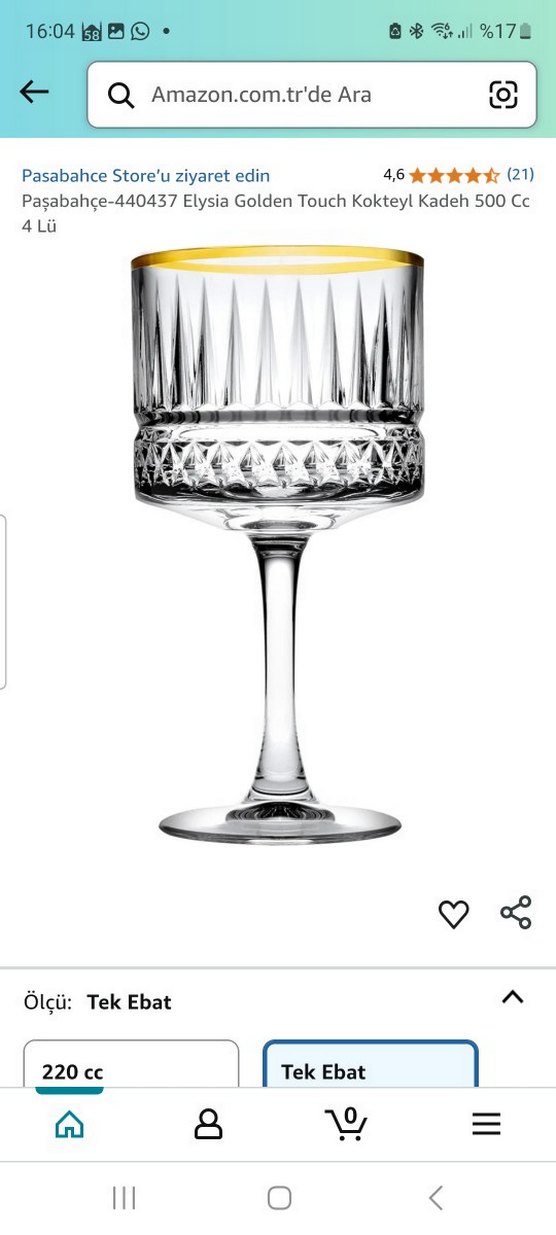 Paşabahçe-440437 Elysia Golden Touch Kokteyl Kadeh 500 Cc 4 Lü - Görsel 4