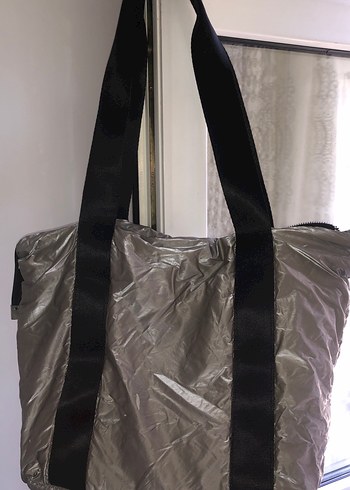 Gri Fermuarlı Kadın Omuz Çantası - Görsel 2