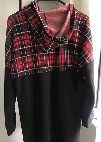 Kırmızı Ekoseli Uzun Kollu Tunik - Görsel 2