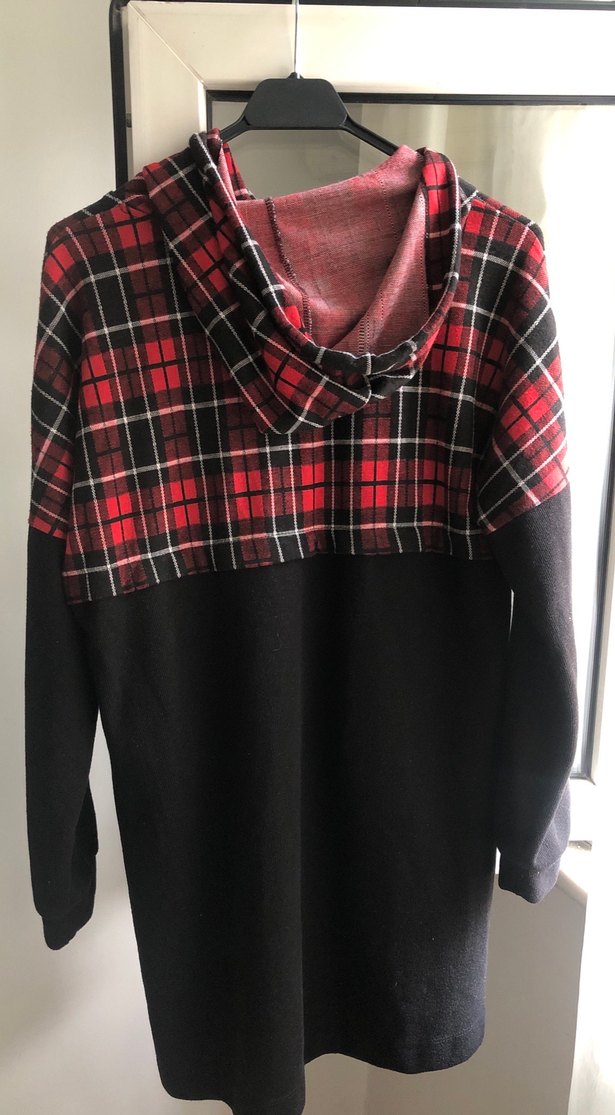 Kırmızı Ekoseli Uzun Kollu Tunik - Görsel 2