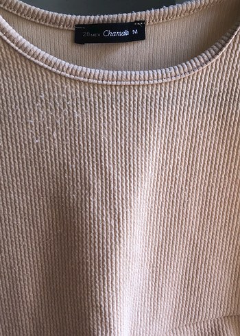 Bej Yüksek Yakalı Kolsuz Crop Top - Görsel 2