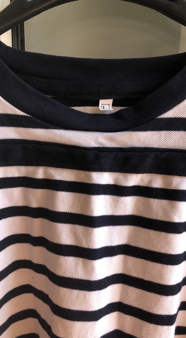 Kadın Çizgili Kısa Kollu Tişört - Görsel 3