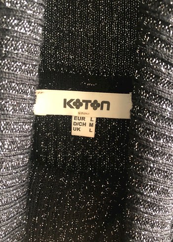 Siyah Simli Kadın Boğazlı Triko Kazak - Görsel 3