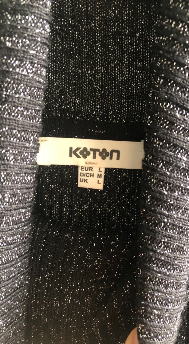 Siyah Simli Kadın Boğazlı Triko Kazak - Görsel 3