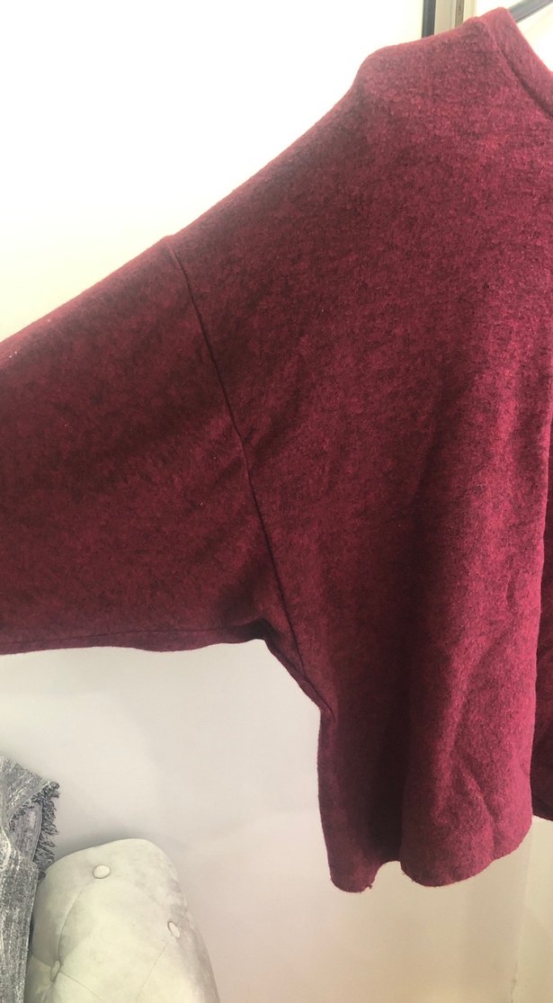 Bordo Kadın Basic Triko Kazak - Görsel 4