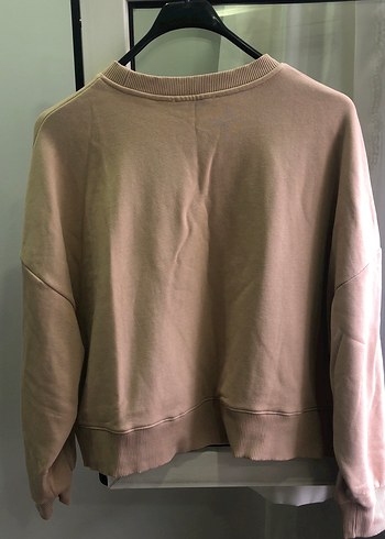 Kadın Bej Oversize Sweatshirt - Görsel 3