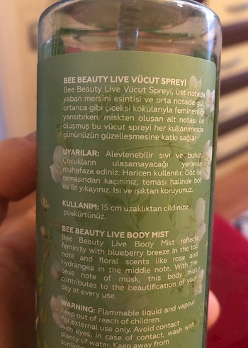 Bee Beauty Live Vücut Spreyi - Görsel 2