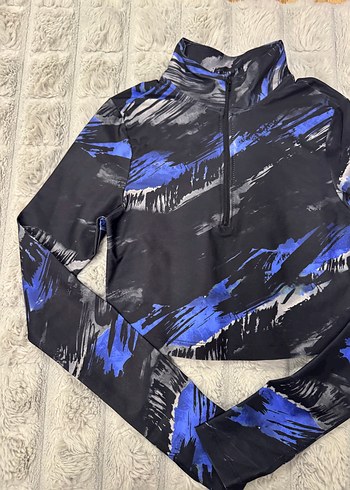 Defacto Defacto fit Mavi Siyah Fermuarlı Mini Bluz - S Beden