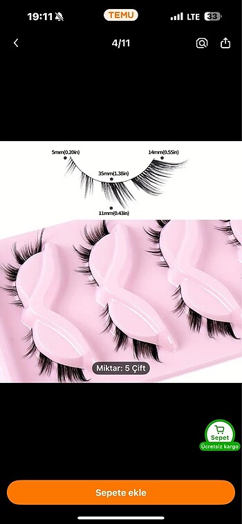 5 Çift Sahte Kirpik - Görsel 5