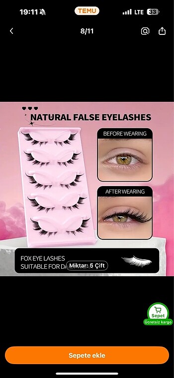 5 Çift Sahte Kirpik - Görsel 7