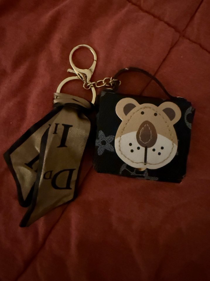 Kahverengi Püsküllü Ayıcık Figürlü Çanta charmı - Görsel 2