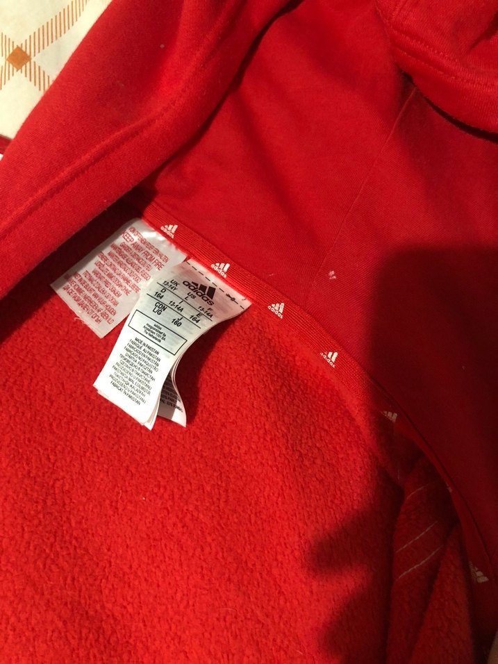 Kırmızı Kapüşonlu orjinal adidas hırka - Görsel 3