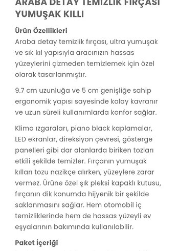 Araba detay temizlik fırçası yumuşak kıllı - Görsel 6