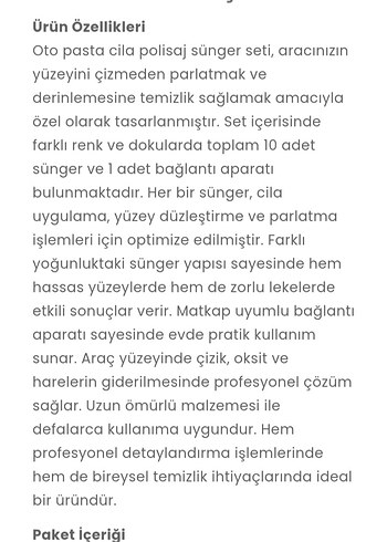 oto pasta cila polisaj sünger seti 11 parça - Görsel 5