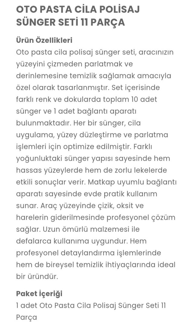 oto pasta cila polisaj sünger seti 11 parça - Görsel 5