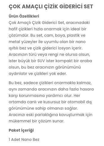 çok amaçlı çizik giderici set - Görsel 6