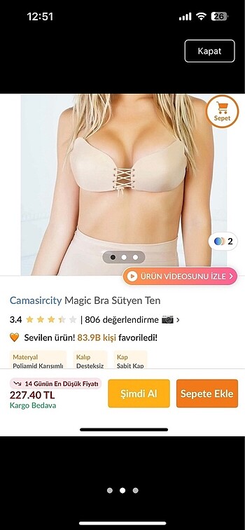 Straplez ten sütyen