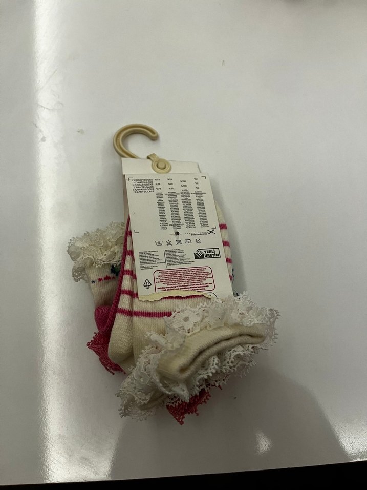 Nakışlı Renkli Kız Çorabı Seti - Görsel 2