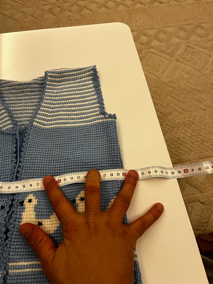 Kız Çocuk  Nakışlı Örgü Yelek - Görsel 4