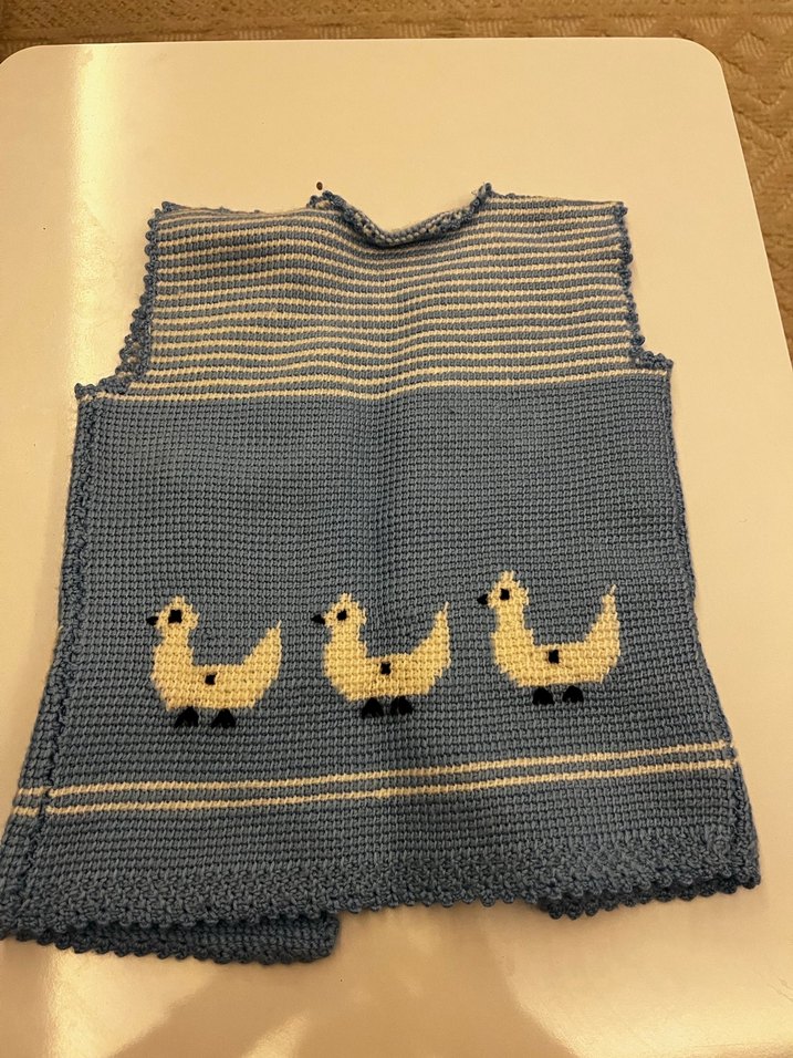 Kız Çocuk  Nakışlı Örgü Yelek - Görsel 2