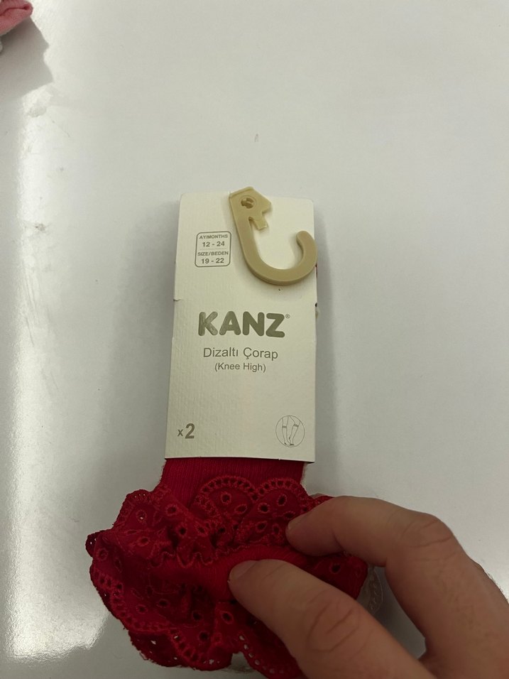 Nakışlı Beyaz Kız Çorabı 2 li - Görsel 2