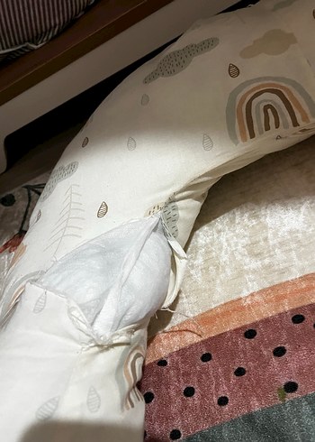 Desenli Çok Renkli Gri Emzirme ve Hamile Yastığı - Görsel 3