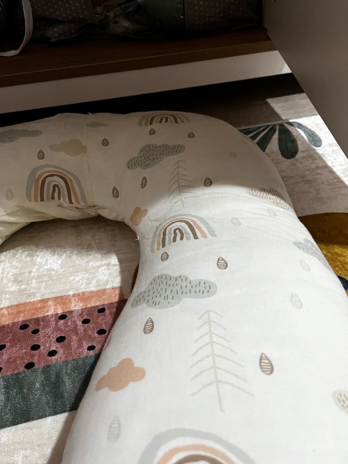 Desenli Çok Renkli Gri Emzirme ve Hamile Yastığı - Görsel 2