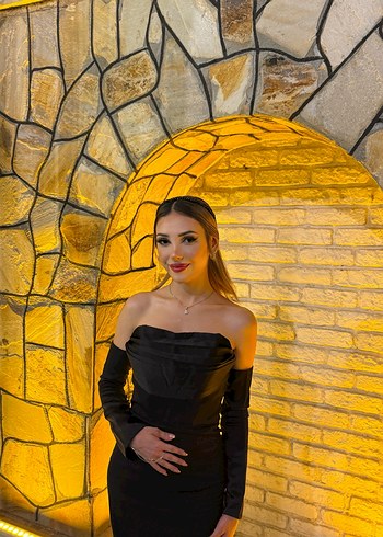 xs Beden siyah Renk Siyah Straplez Uzun Gotik Drapeli Abiye Elbise