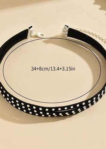 Sheinside Siyah Goth Vintage Punk Choker Kolye