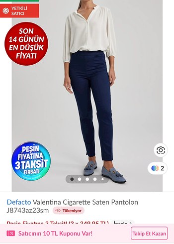 Kadın Lacivert Cigarette Pantolon - Görsel 3