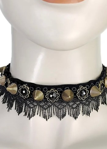 Siyah Dantel Gotik Choker Kolye