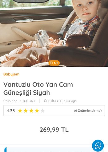 Beden BabyJem Oto Yan Cam Güneşliği 2'li Set