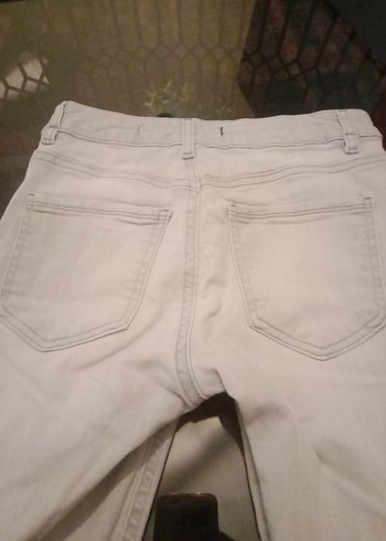 H&M Gri Salaş Midi Keten Kadın Jean