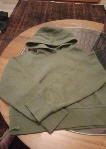 Kapüşonlu yeşil Polar Sweatshirt ve esorfam