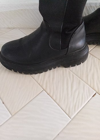 36 Beden siyah Renk Siyah Deri Diz Üstü Gotik Stiletto Bot