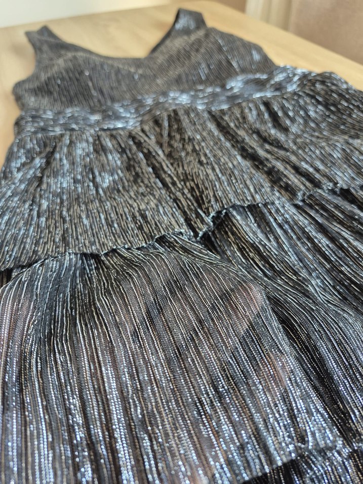 Parlak Siyah abiye mezuniyet elbisesi - Görsel 4