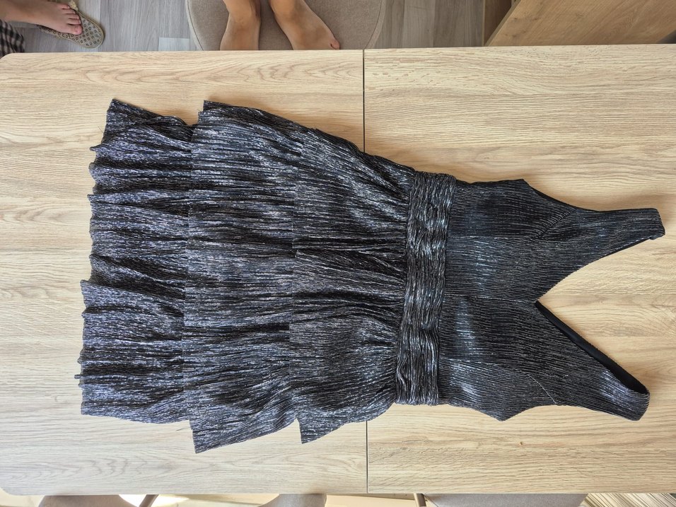 Parlak Siyah abiye mezuniyet elbisesi - Görsel 2