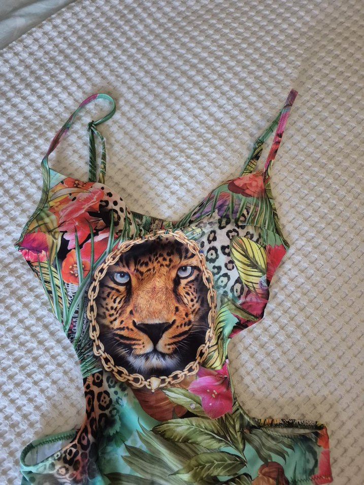 kaplan desenli argento markalı mayokini - Görsel 5