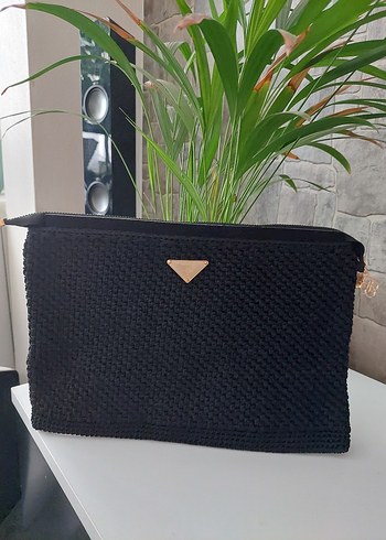 Prada Siyah Örgü Kadın clutch El Çantası