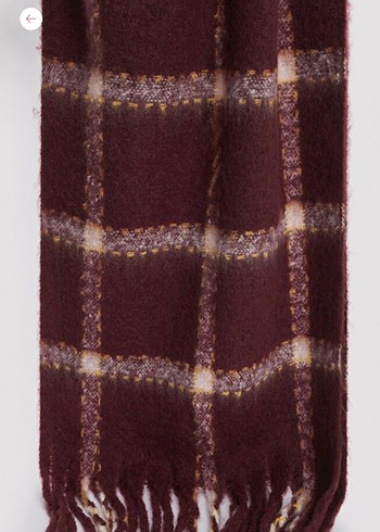 Penti Bordo Püsküllü Yün Kadın Şal - Görsel 3