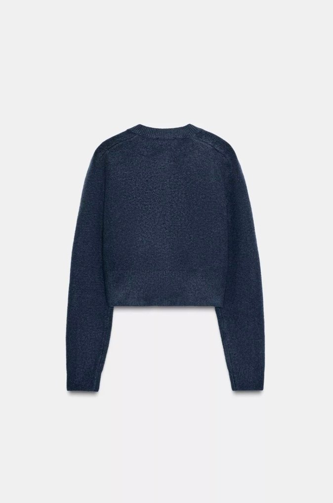 Zara lacivert Triko Kadın Hırka - Görsel 2