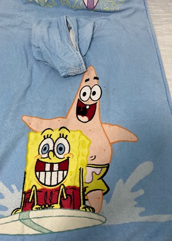 Mavi Baskılı Erkek Çocuk Bornoz - Görsel 3