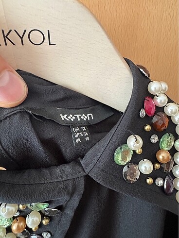 38 Beden siyah Renk Koton Bluz