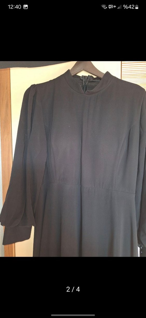 Diger Siyah Uzun Kollu Kuşaklı Kadın Elbise - Görsel 2