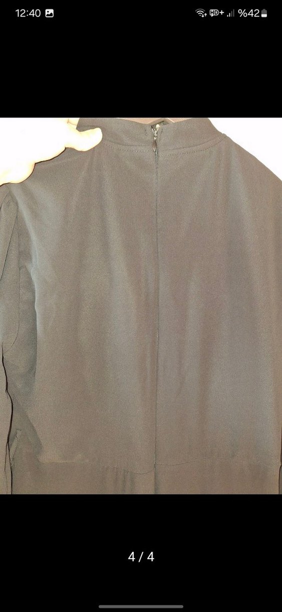 Diger Siyah Uzun Kollu Kuşaklı Kadın Elbise - Görsel 4