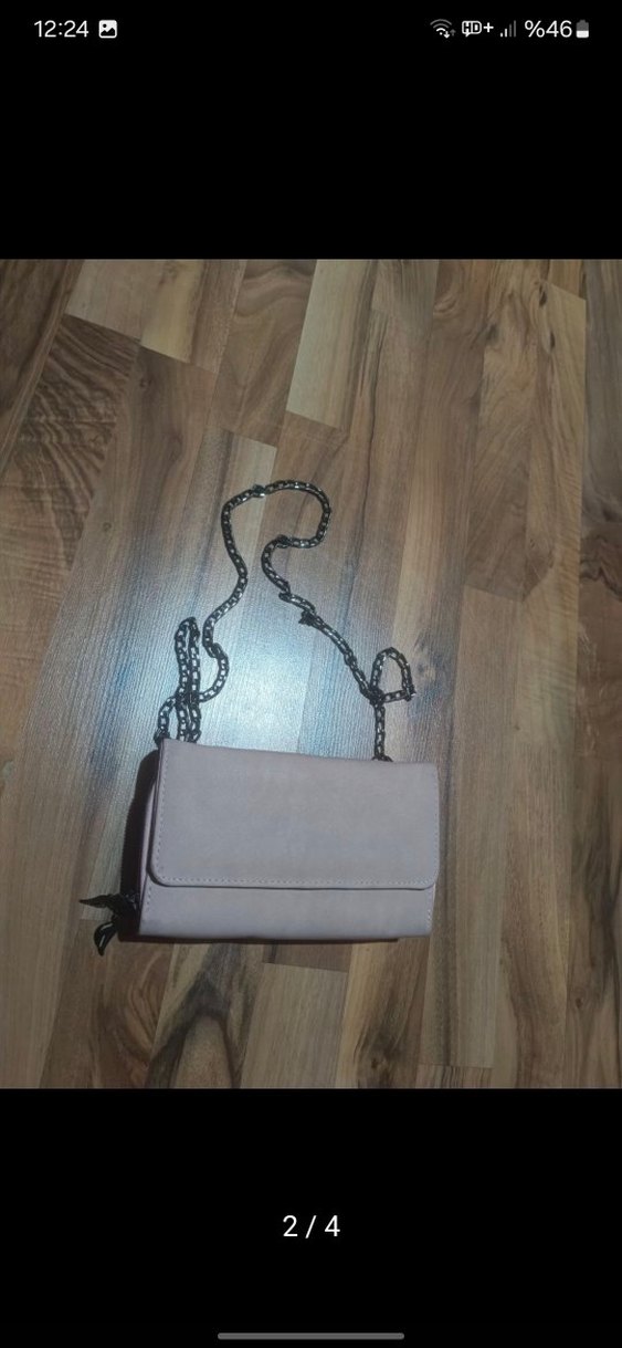 Süet Fermuarlı Kadın Bej Portföy Çanta - Görsel 2